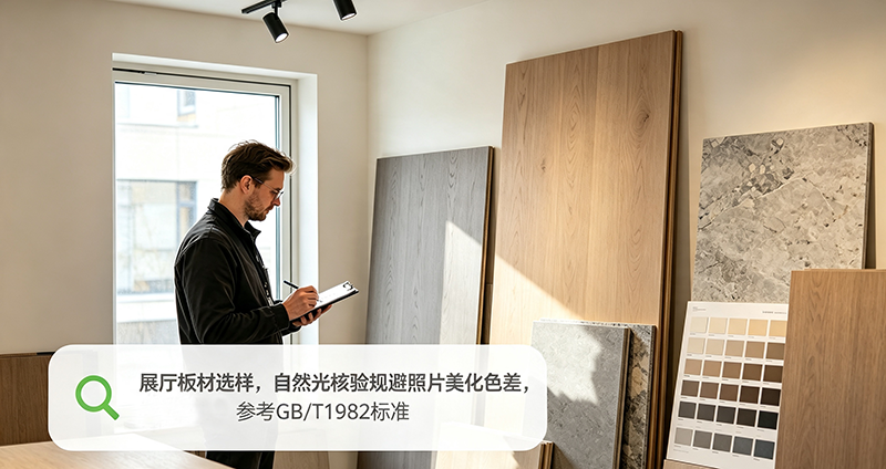 展厅看样不踩坑：3 招识破 “照片美化” 的色差套路